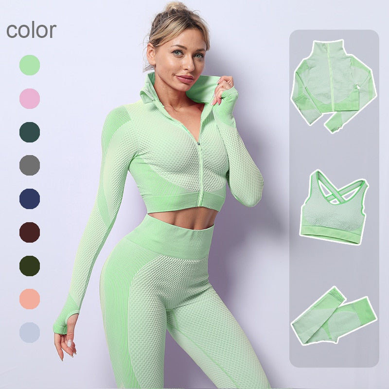 2/3PCS Seamless Women gym Yoga Set Workout Sportswear