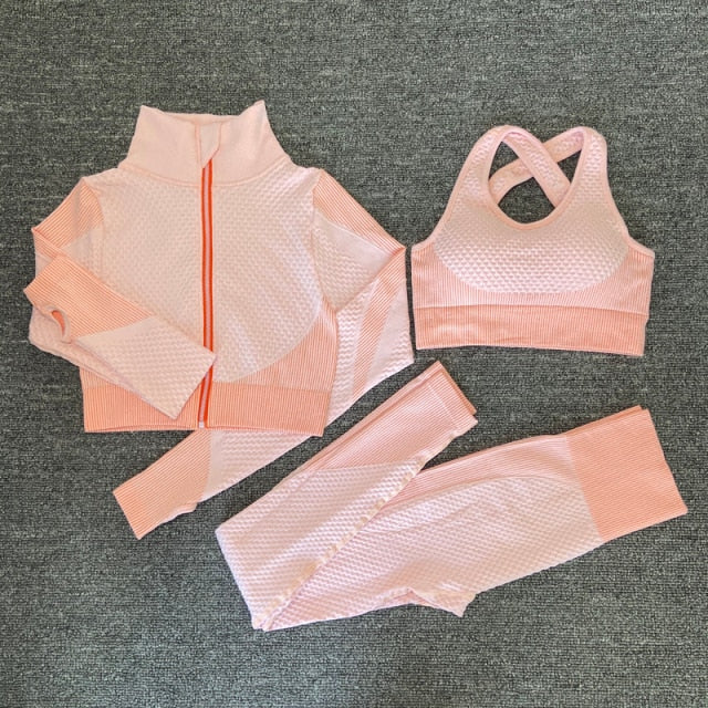 2/3PCS Seamless Women gym Yoga Set Workout Sportswear