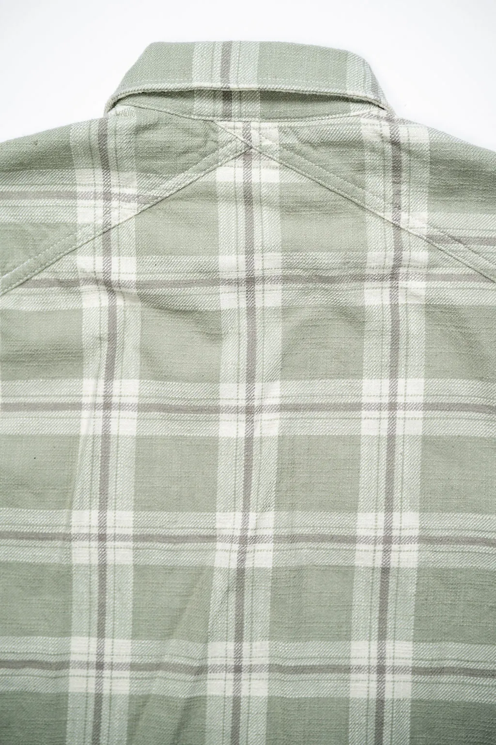 3sixteen Crosscut Flannel - Seafoam Slub Plaid