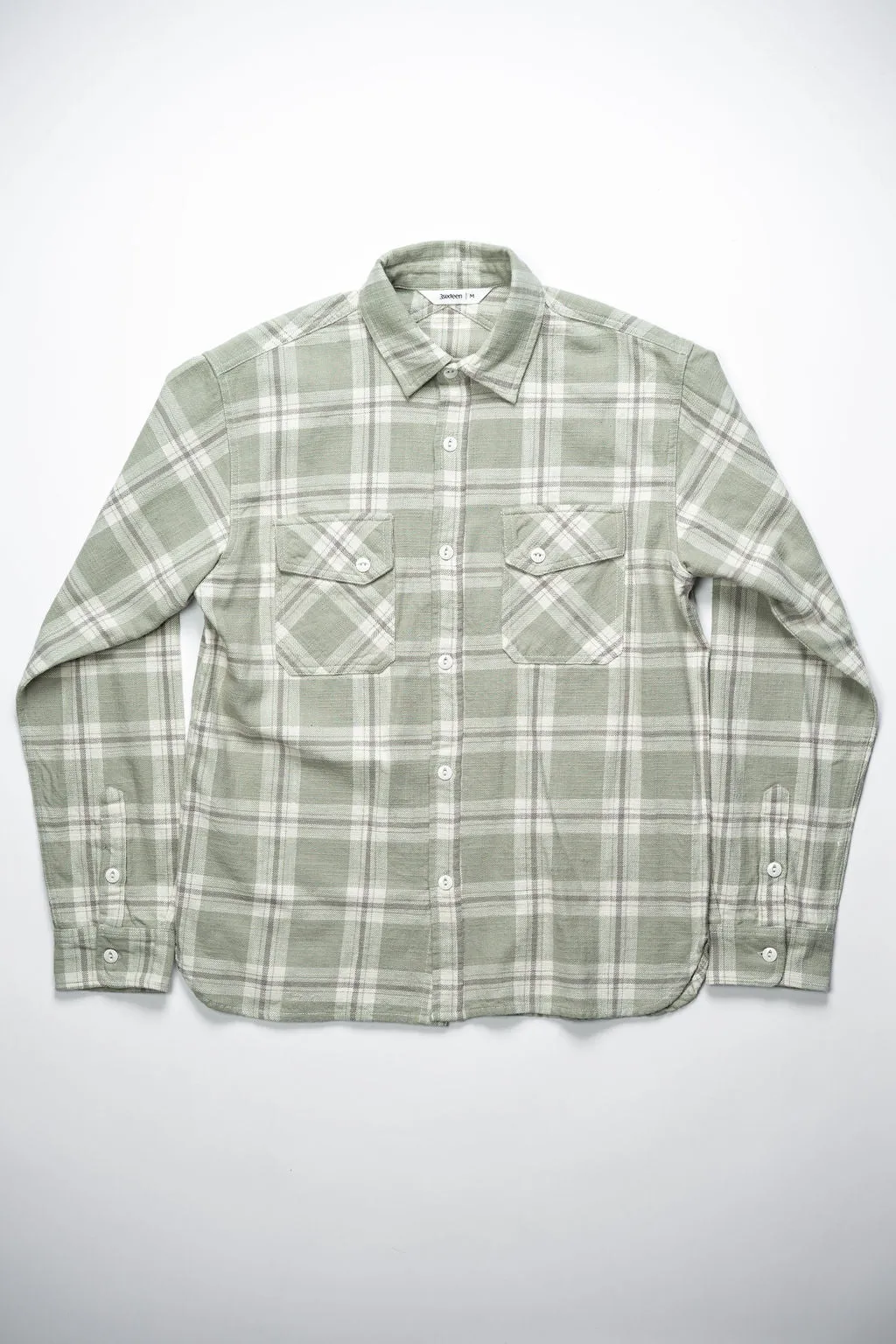 3sixteen Crosscut Flannel - Seafoam Slub Plaid