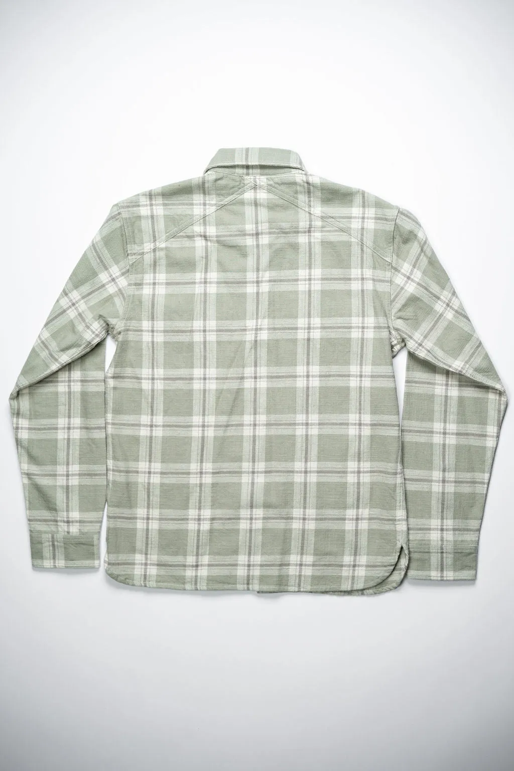 3sixteen Crosscut Flannel - Seafoam Slub Plaid