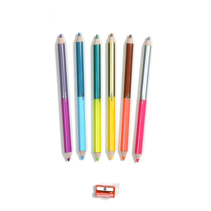 6 Jumbo Double-Sided Colored Pencils, Axolotl