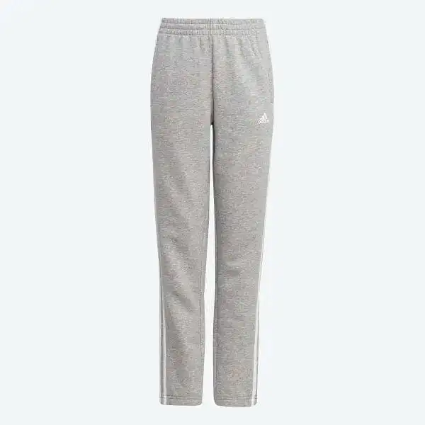 ADIDAS JUNIOR 3 STRIPE FLEEECE GREY TRACKPANTS