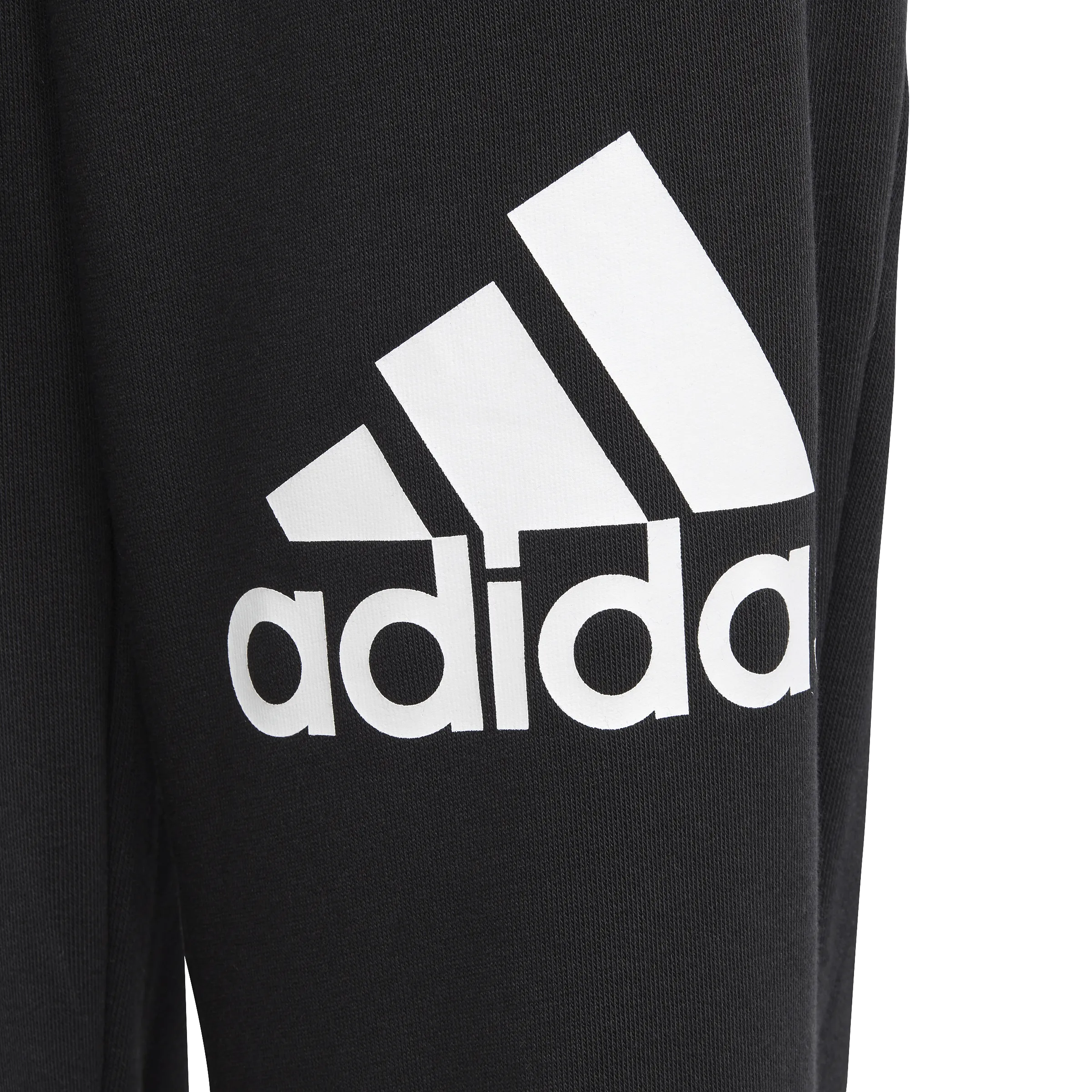 ADIDAS JUNIOR ESSENTIALS REGULAR FIT BIG LOGO COTTON BLACK TRACKPANTS