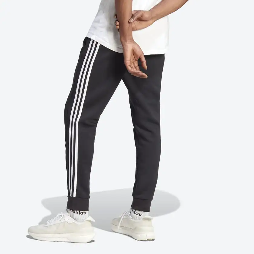 ADIDAS MEN'S 3S FLC BLACK TRACKPANTS