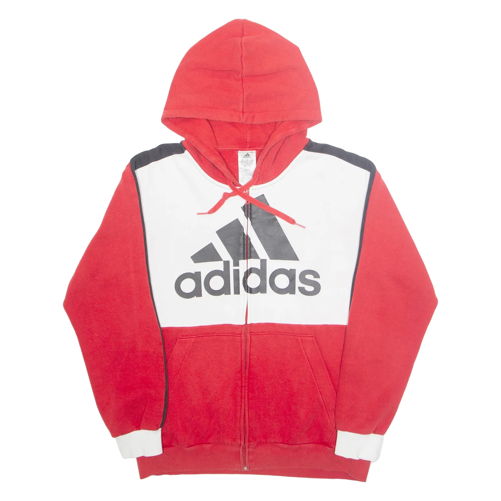 ADIDAS Mens Red Hoodie Full Zip S