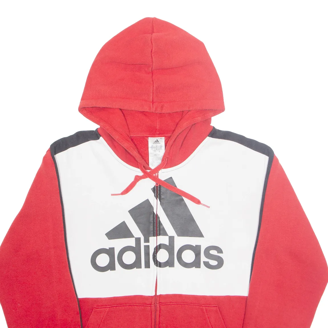 ADIDAS Mens Red Hoodie Full Zip S