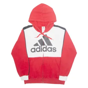 ADIDAS Mens Red Hoodie Full Zip S