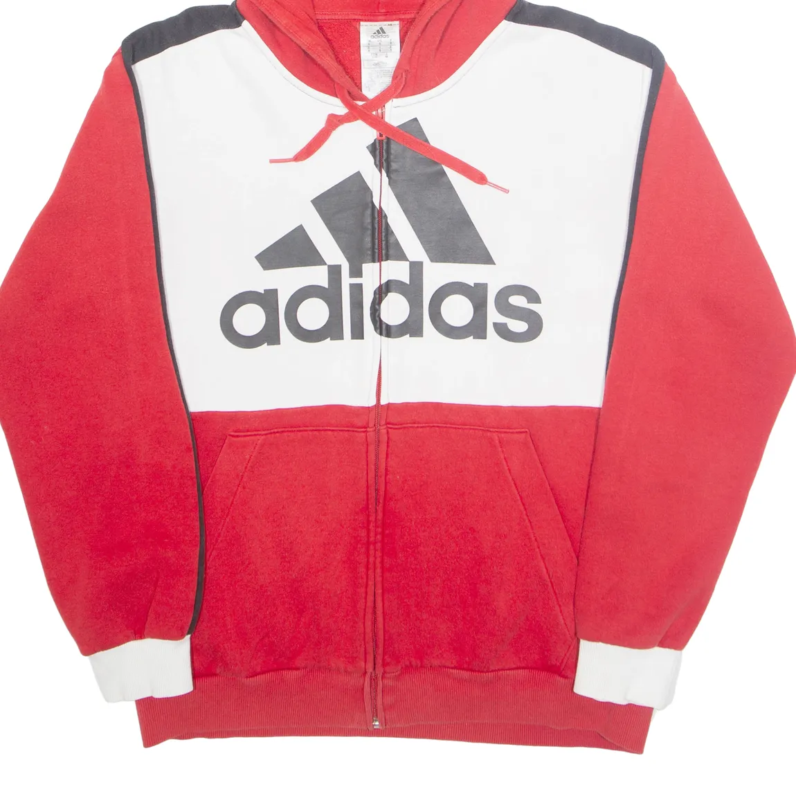 ADIDAS Mens Red Hoodie Full Zip S