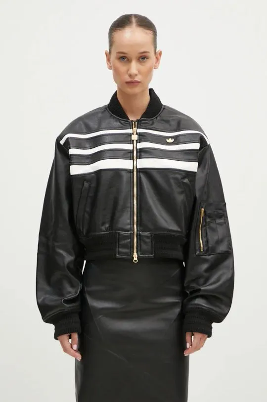 adidas Originals bomber jacket Pleather Bomber women’s black color IX0967