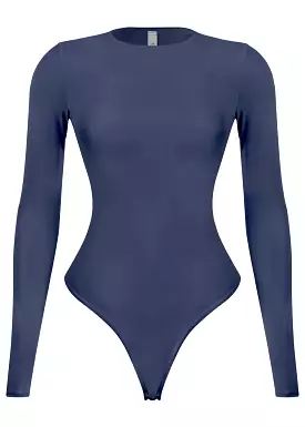 Amanda Long Sleeve Crew Neck Thong Bodysuit