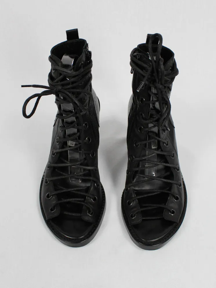 Ann Demeulemeester Blanche black corset lace-up sandals (38,5) — re-edition of spring 2009