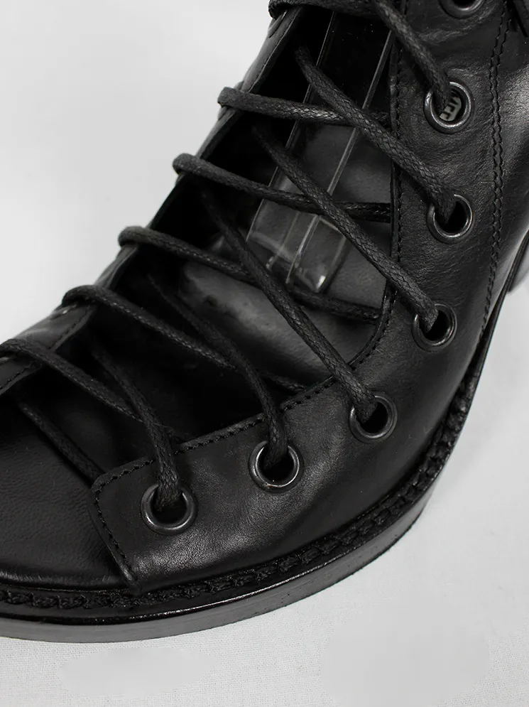 Ann Demeulemeester Blanche black corset lace-up sandals (38,5) — re-edition of spring 2009