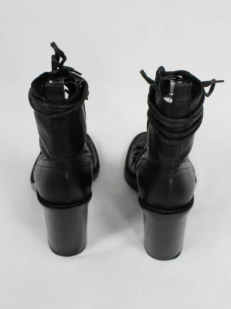 Ann Demeulemeester Blanche black corset lace-up sandals (38,5) — re-edition of spring 2009