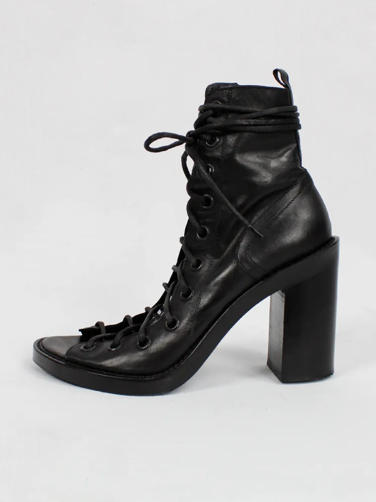 Ann Demeulemeester Blanche black corset lace-up sandals (38,5) — re-edition of spring 2009