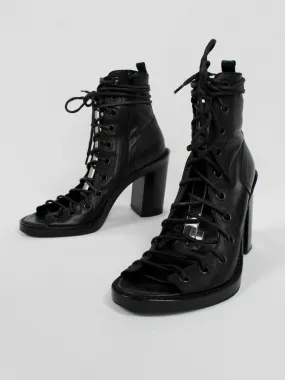 Ann Demeulemeester Blanche black corset lace-up sandals (38,5) — re-edition of spring 2009