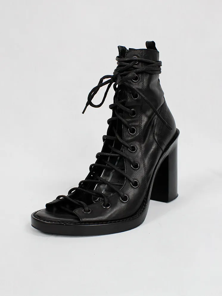 Ann Demeulemeester Blanche black corset lace-up sandals (38,5) — re-edition of spring 2009