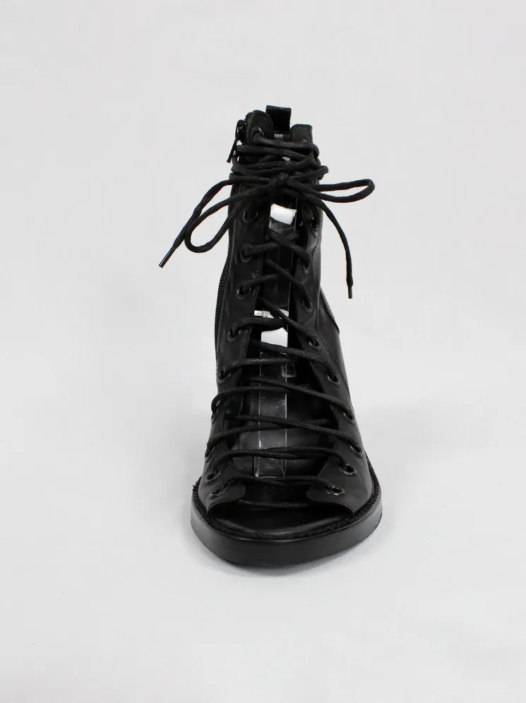 Ann Demeulemeester Blanche black corset lace-up sandals (38,5) — re-edition of spring 2009