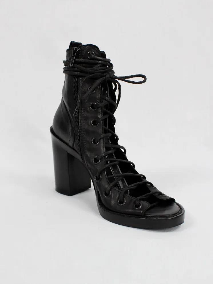 Ann Demeulemeester Blanche black corset lace-up sandals (38,5) — re-edition of spring 2009