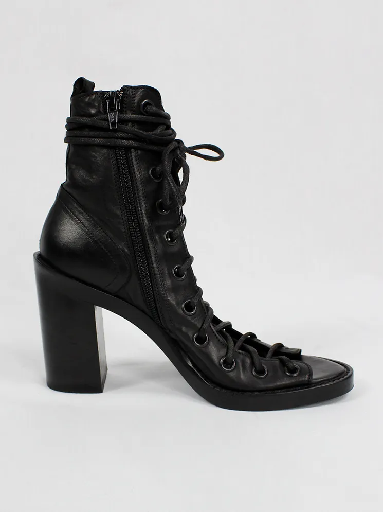 Ann Demeulemeester Blanche black corset lace-up sandals (38,5) — re-edition of spring 2009