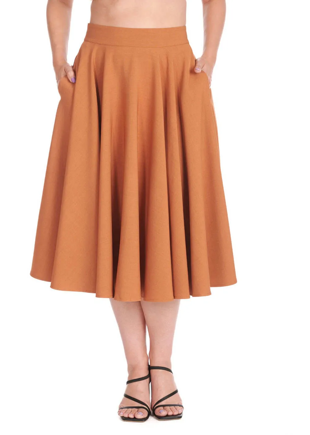 Banned Dance & Sway 50's Swing Skirt Brown