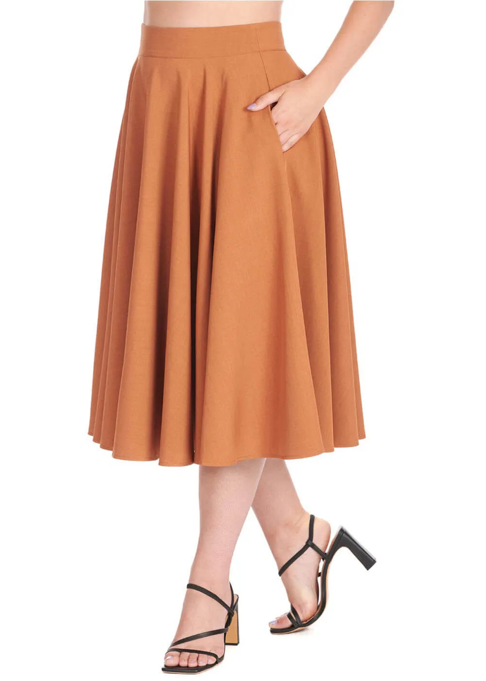 Banned Dance & Sway 50's Swing Skirt Brown