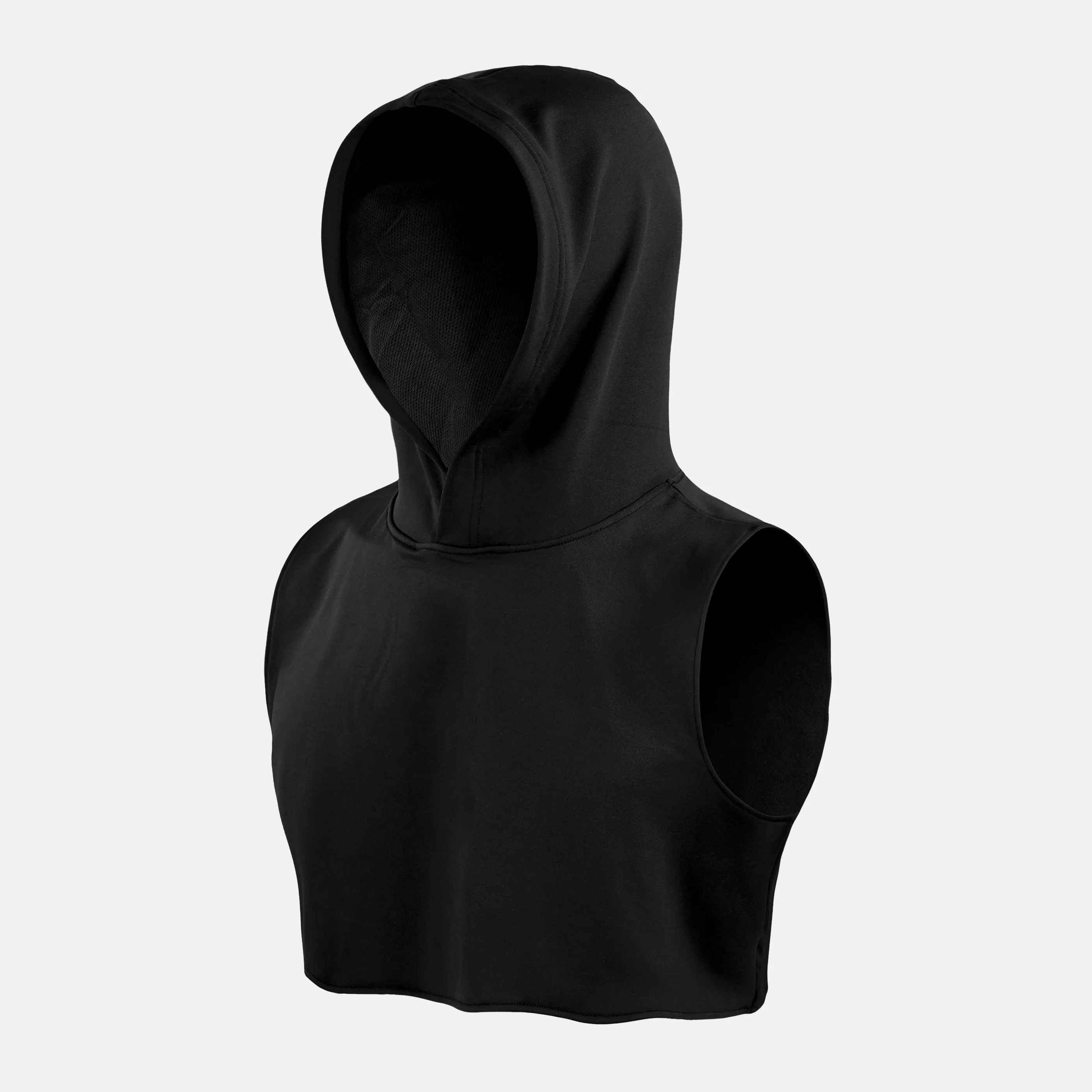 Basic Black Football Crop Top Hoodie