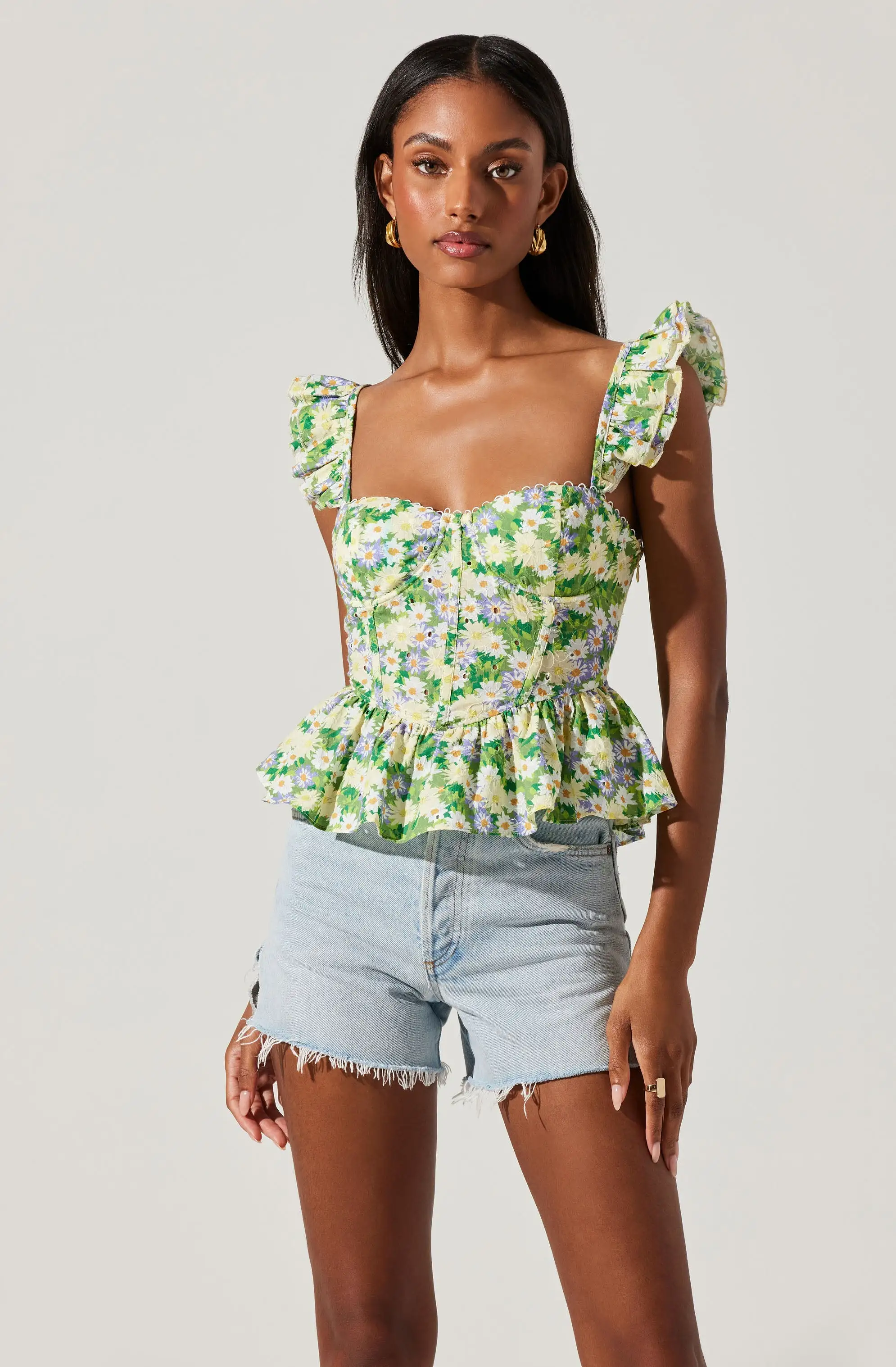 Baylin Floral Peplum Top