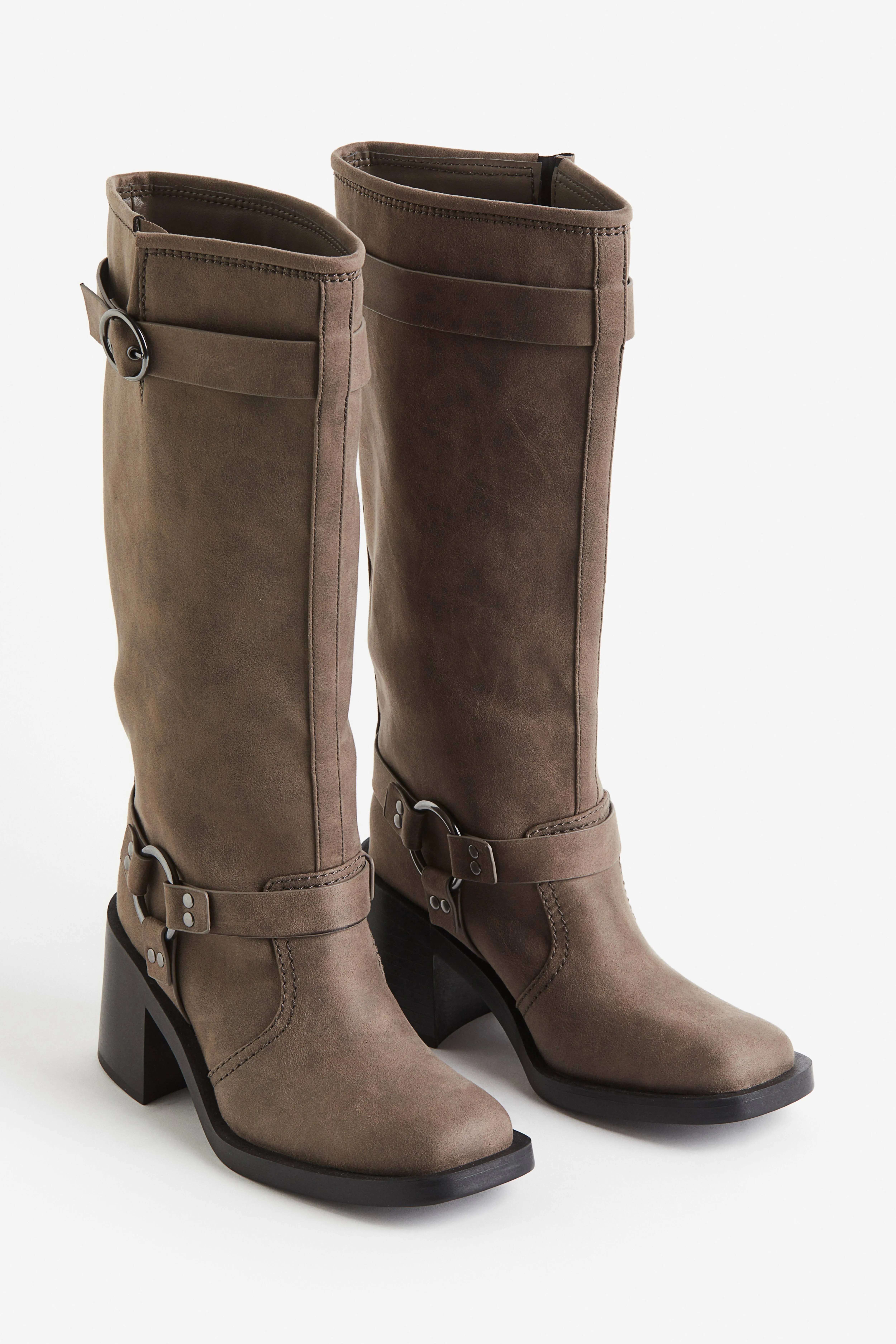 Biker boots - High heel - Dark beige - Ladies | H&M GB