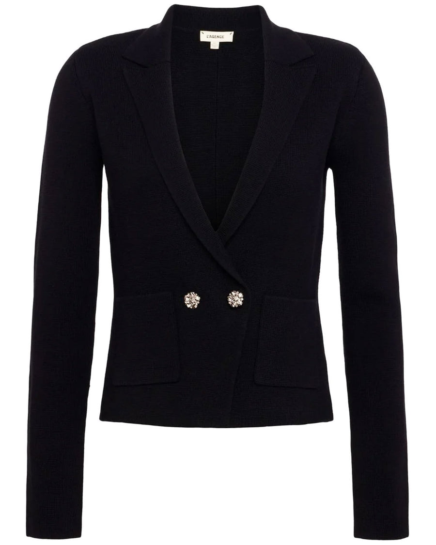 Black Crystal Sofia Knit Blazer