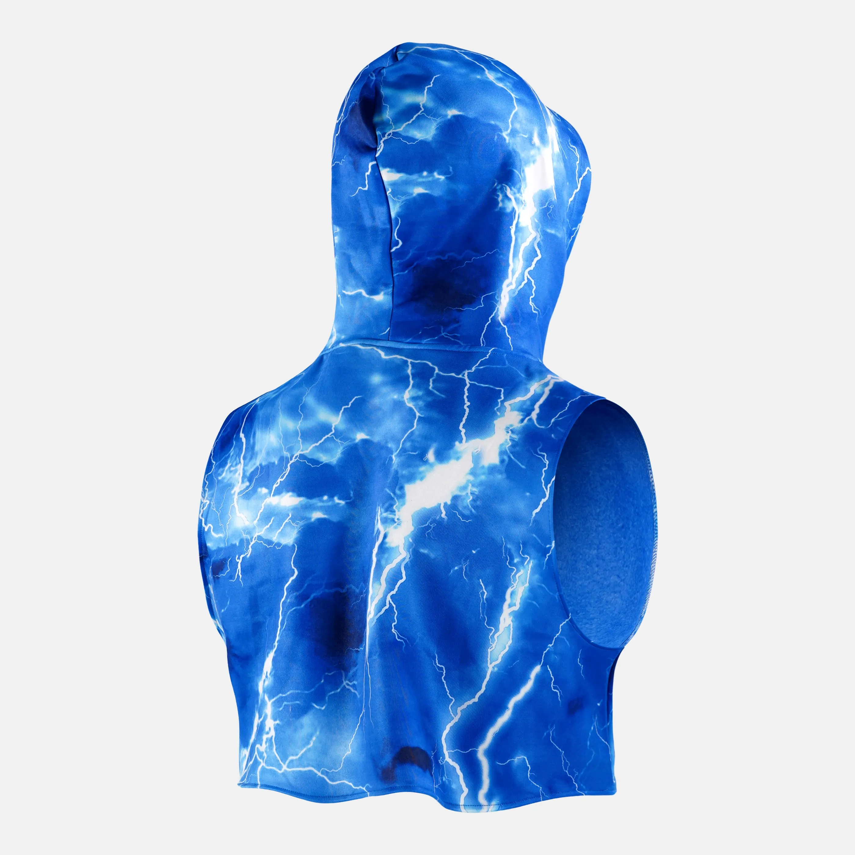 Blue Lightning Football Crop Top Hoodie