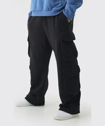 boohoo Mens Plus Relaxed Cargo Pocket Sweatpant