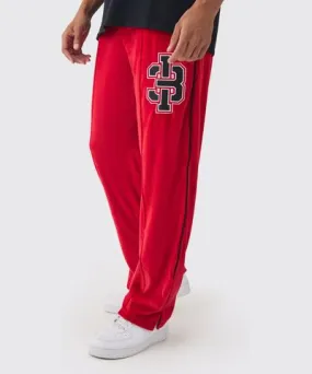 boohoo Mens Straight Leg Varsity Velour Sweatpant