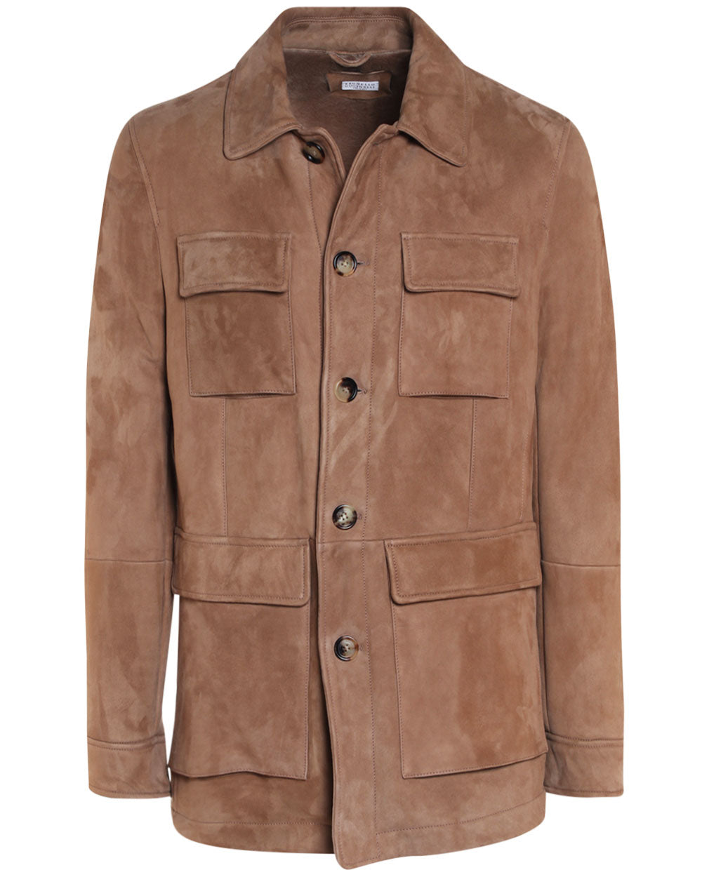 Camel Suede Shearling Safari Jacket