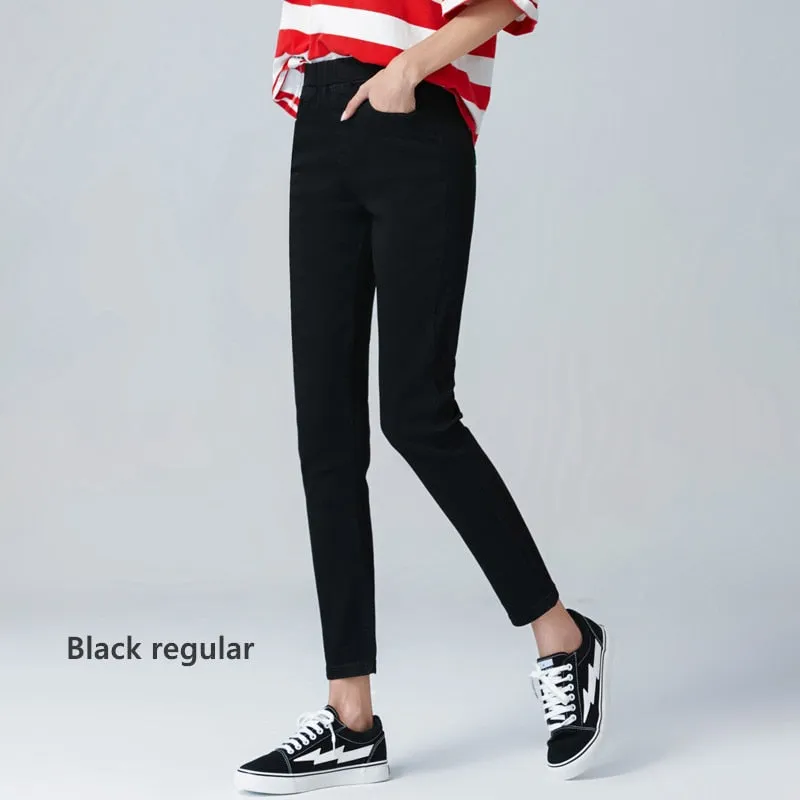 Casual Style High Waist Elastic Stretch Skinny Fit Jeans for Women