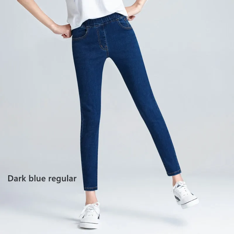 Casual Style High Waist Elastic Stretch Skinny Fit Jeans for Women