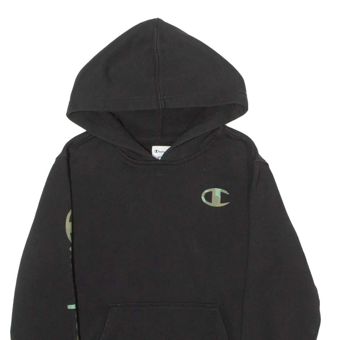 CHAMPION Boys Black Hoodie M