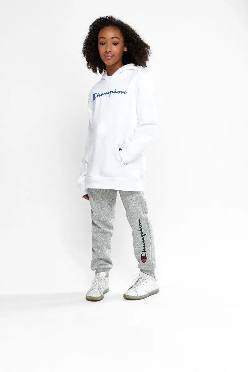 CHAMPION JUNIOR SCRIPT GREY TRACKPANTS