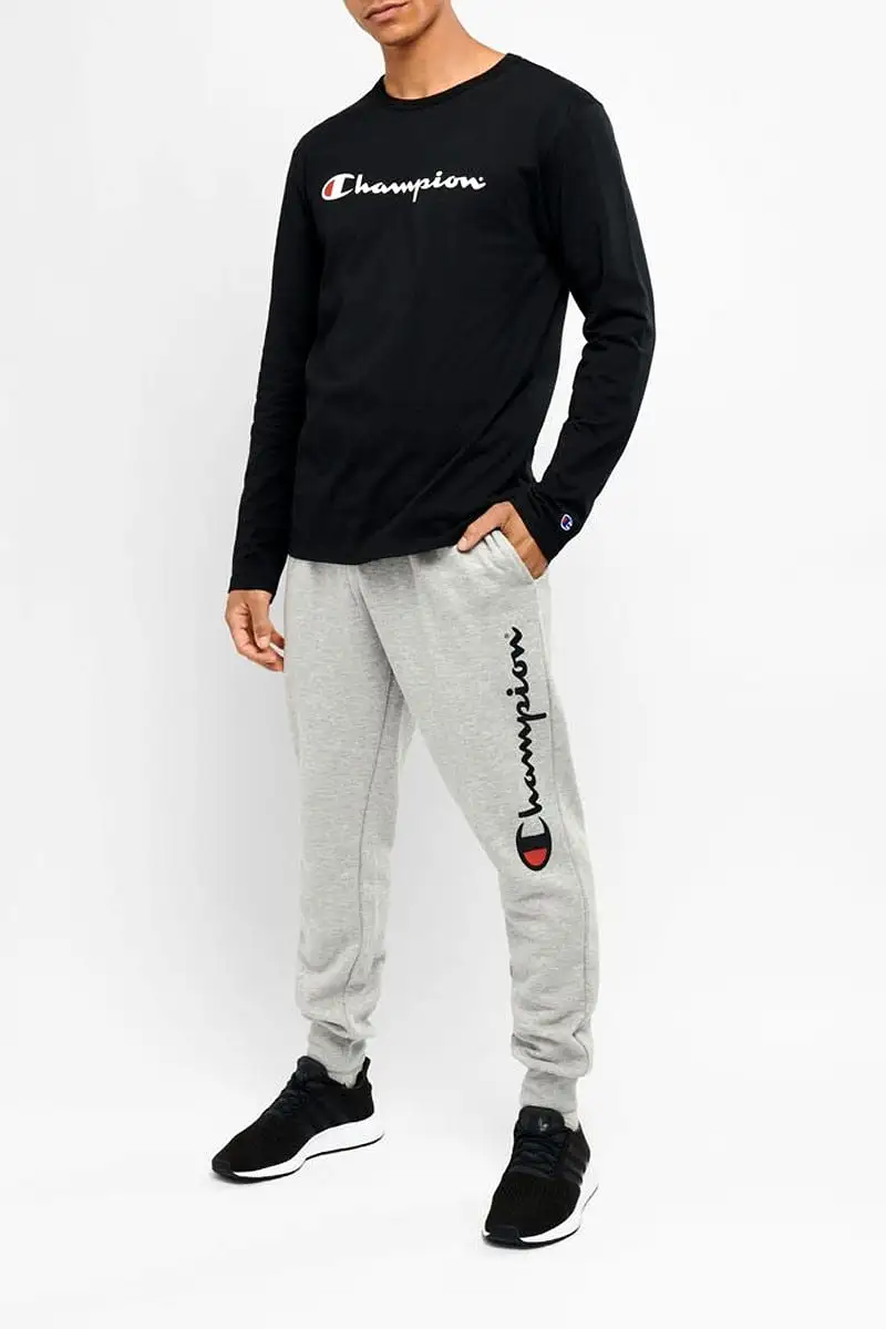 CHAMPION MEN'S SCRIPT GREY TRACKPANT