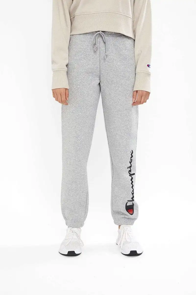 CHAMPION WOMEN'S SCRIPT HIGH WAIST GREY TRACKPANTS