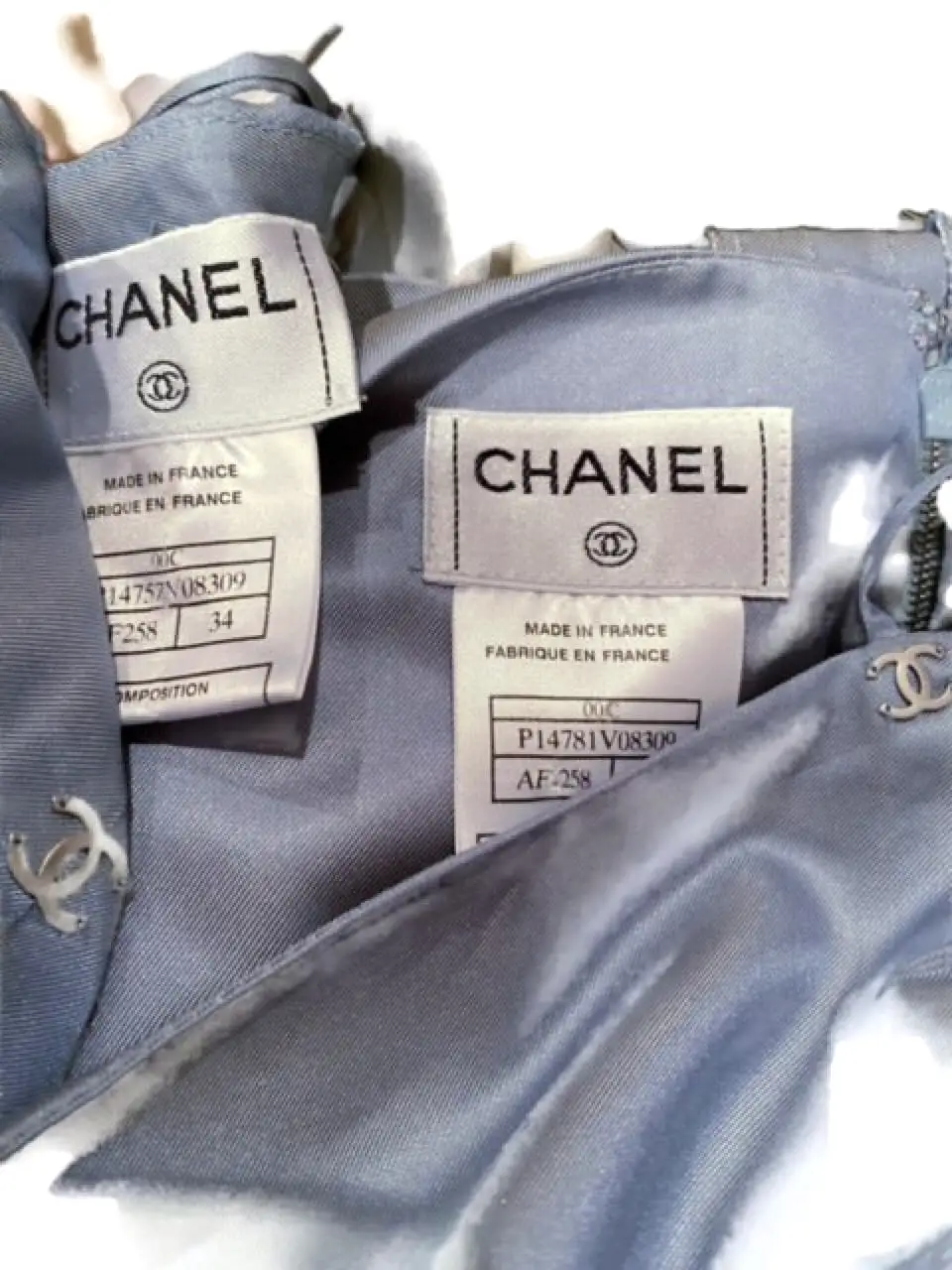 Chanel 00C 2000 Cruise Resort Dusty Blue Silk Skirt Set