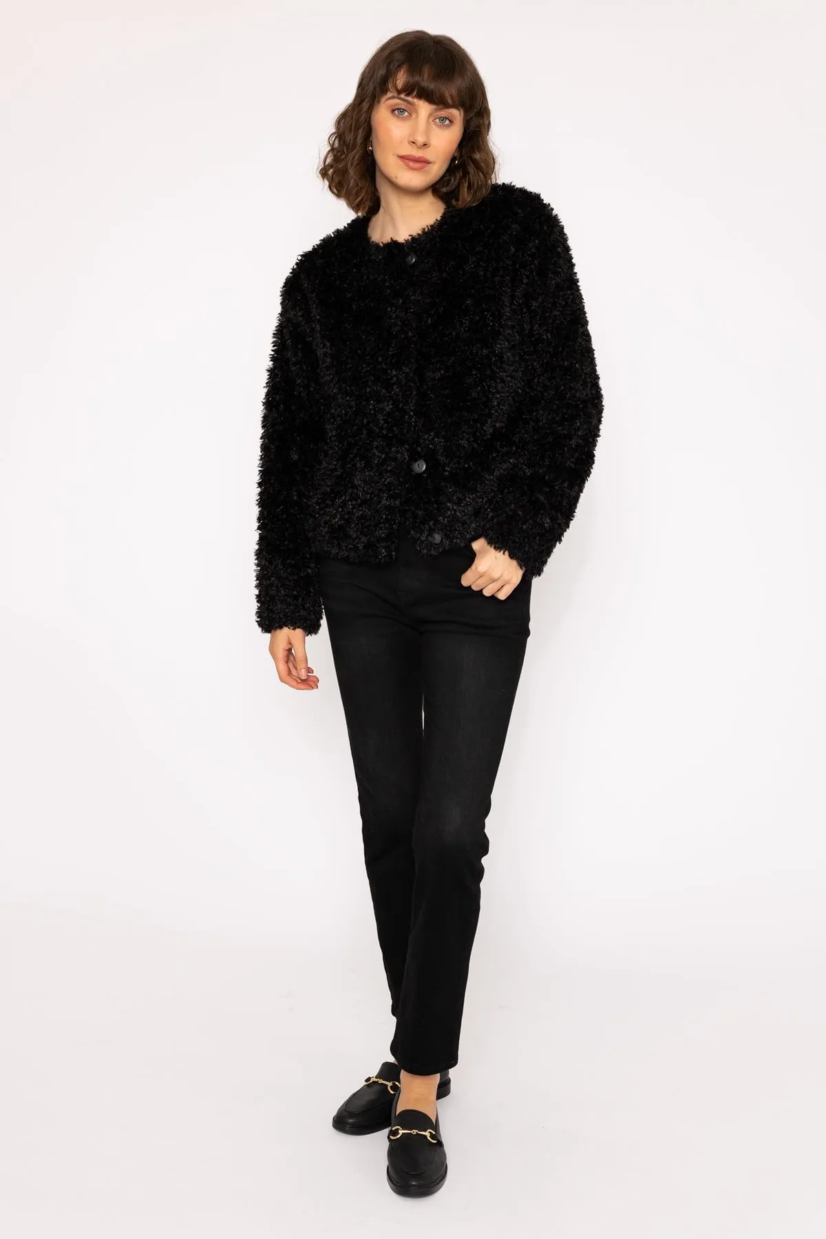 Cosy Black Furry Short Coat