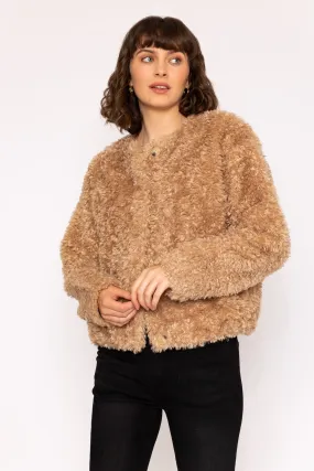 Cosy Camel Furry Short Coat