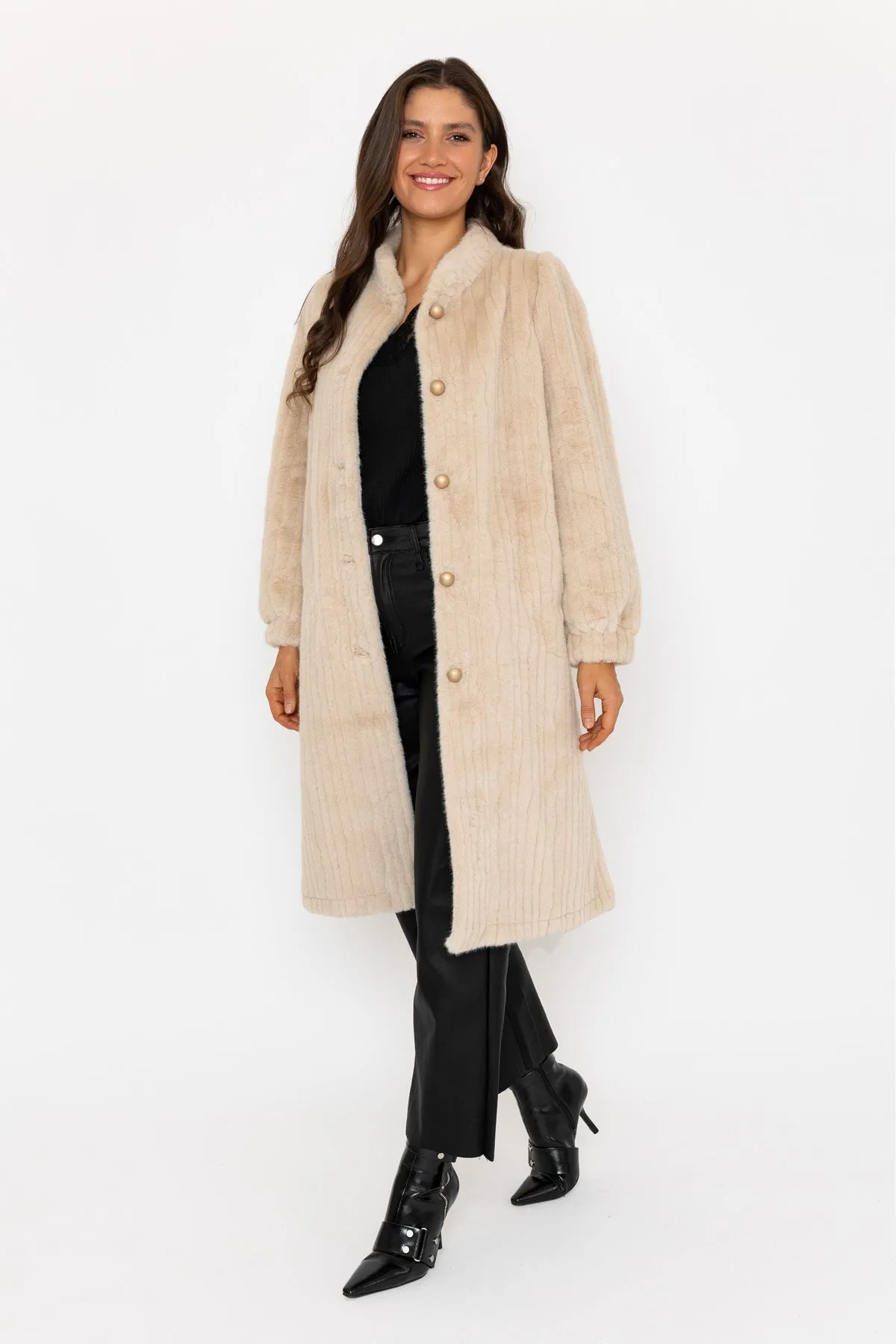 Cream Faux Fur Victoria Coat