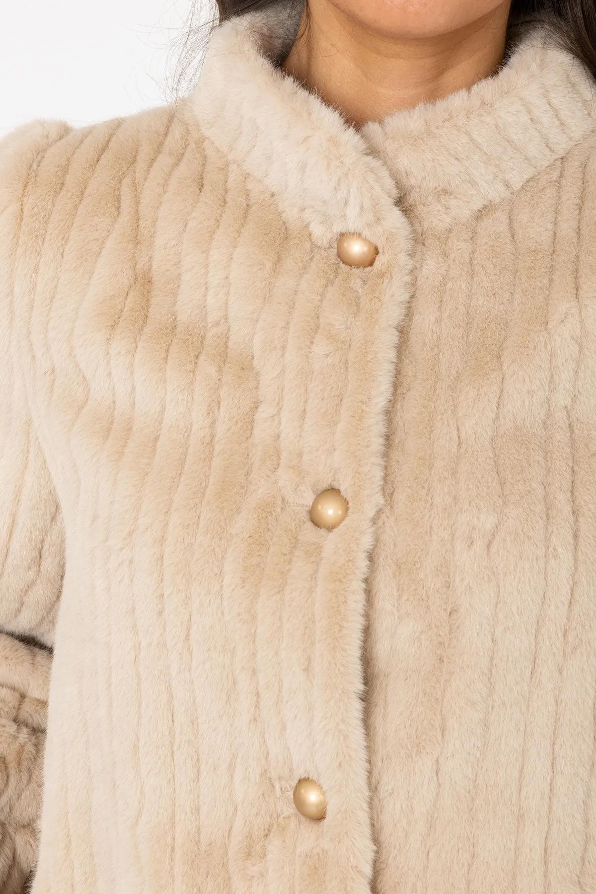 Cream Faux Fur Victoria Coat