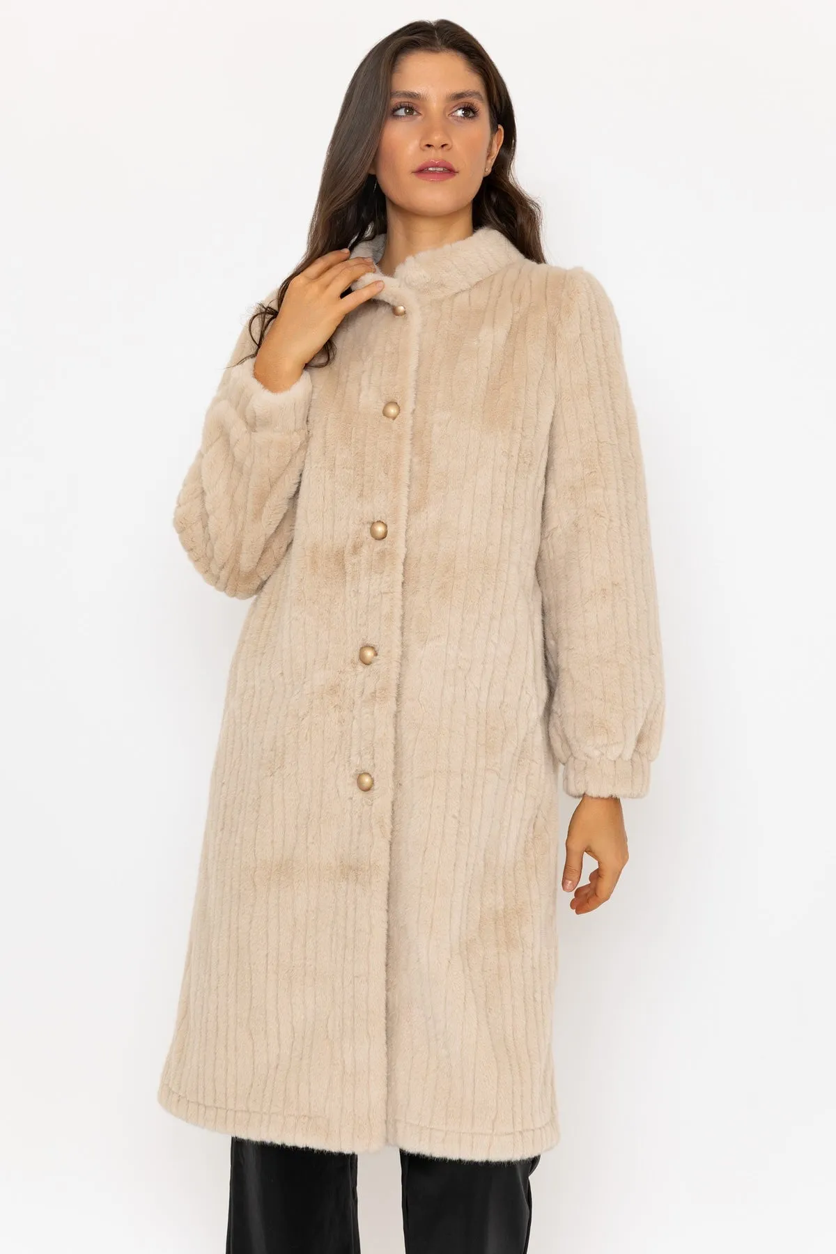 Cream Faux Fur Victoria Coat