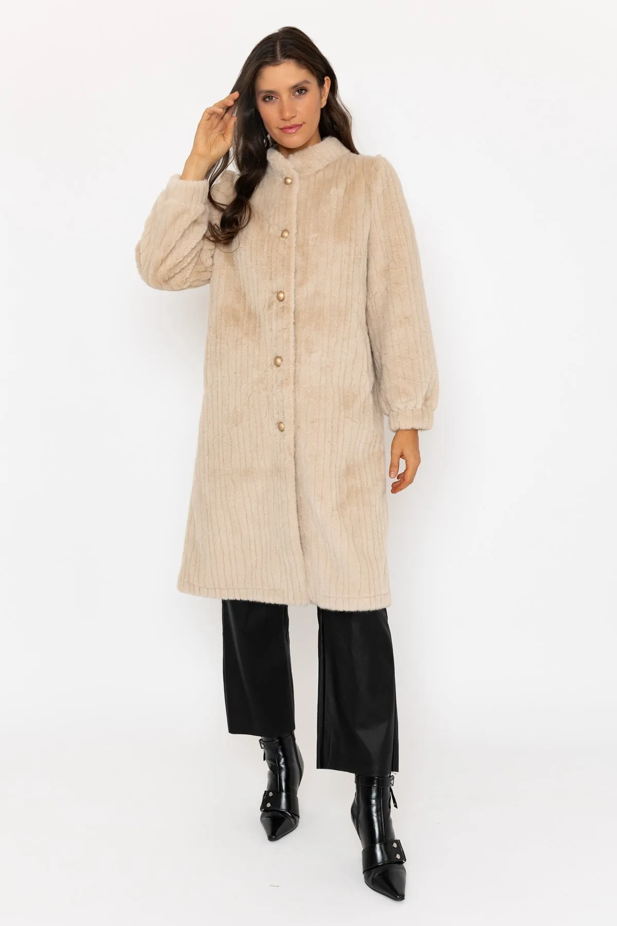 Cream Faux Fur Victoria Coat