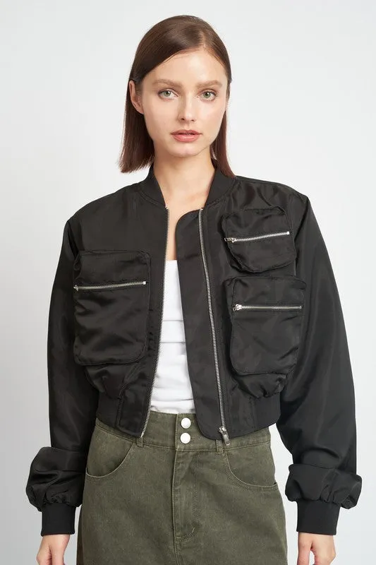 CROPPED BOMBER JACKET