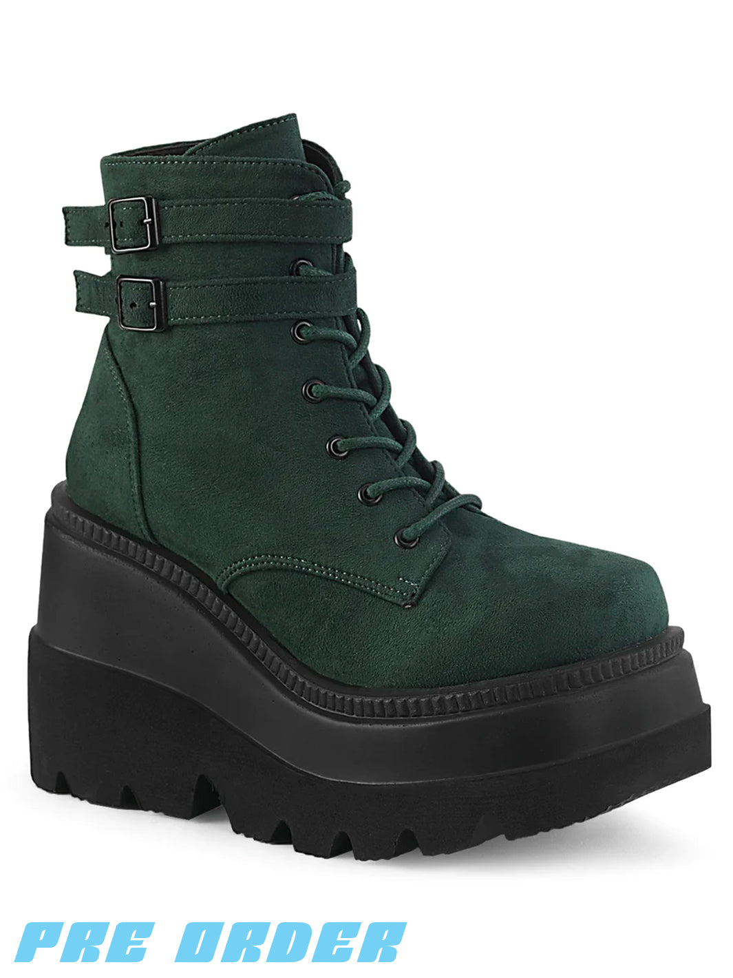 DEMONIA SHAKER-52 - EMERALD VEGAN SUEDE * PRE ORDER 