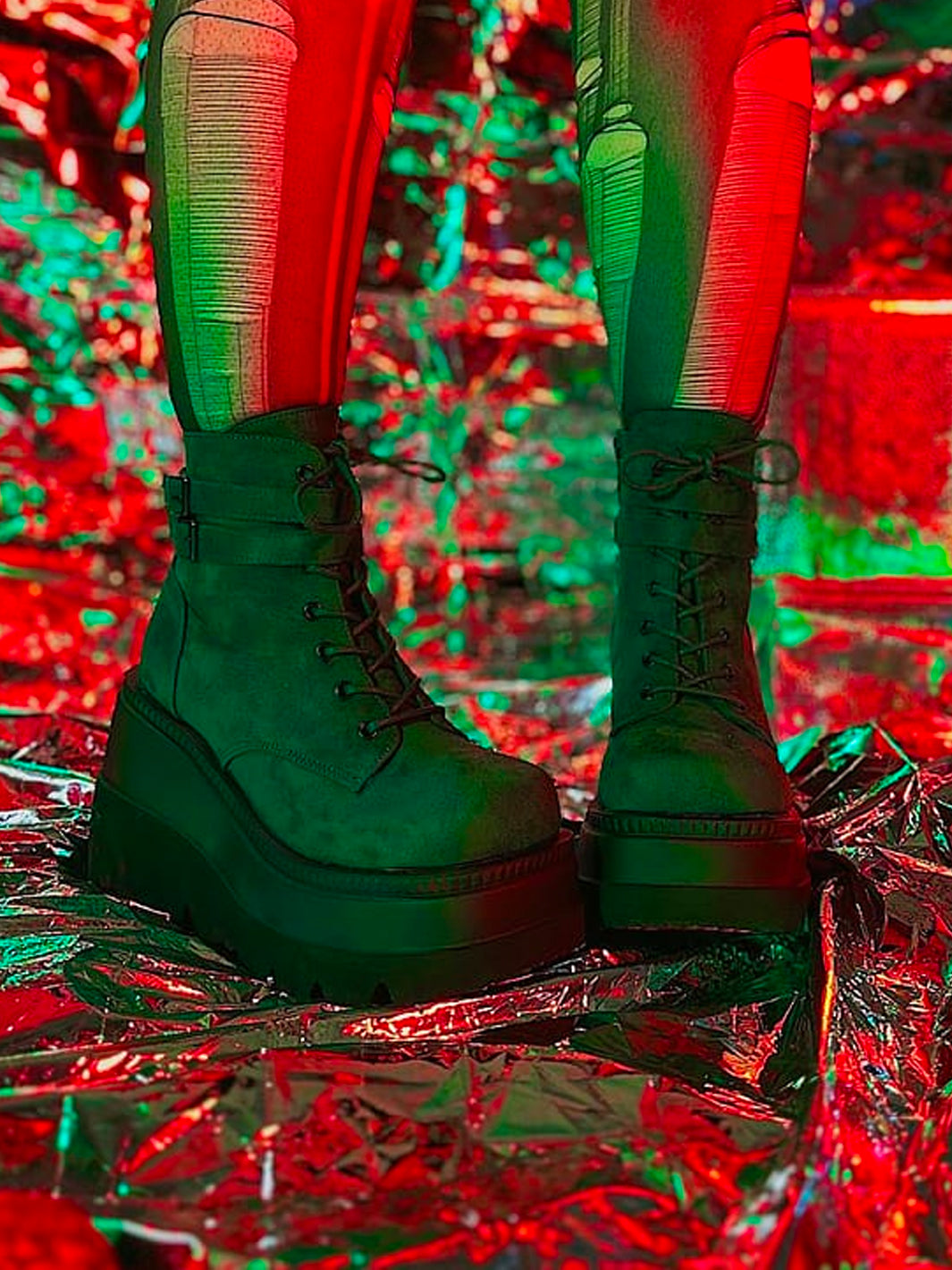 DEMONIA SHAKER-52 - EMERALD VEGAN SUEDE * PRE ORDER 